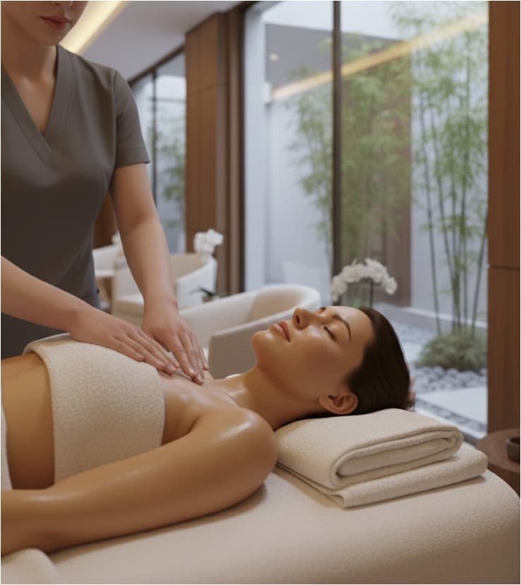 Gentle lymphatic bodywork session